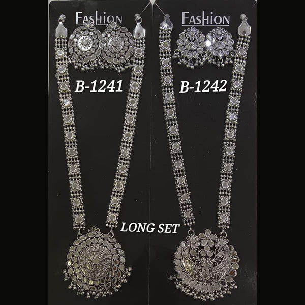 Kavita Art Oxidised Plated Long Necklace Set (Assorted Design Set 1)