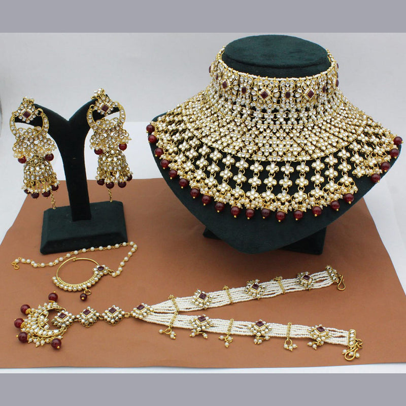 Kavita Art Gold Plated Kundan Semi Bridal Set