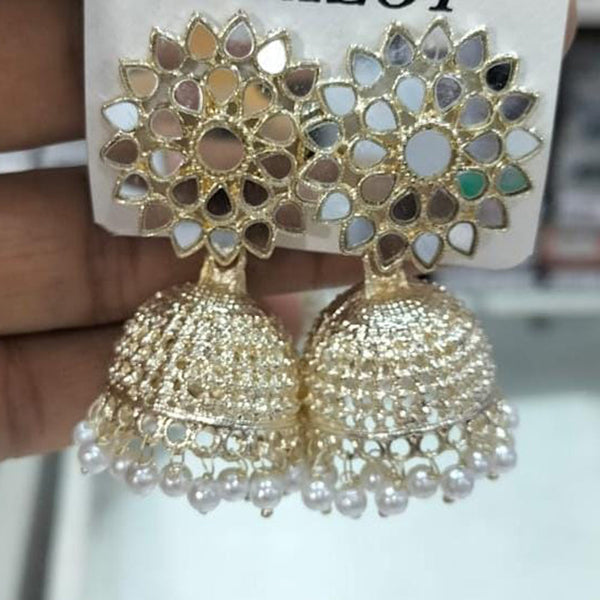 Kavita Art Gold Plated Mirror Jhumki Earrings