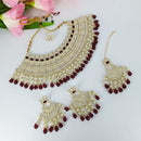 Kavita Art Gold Plated Kundan Stone And Pearl Choker Necklace Set