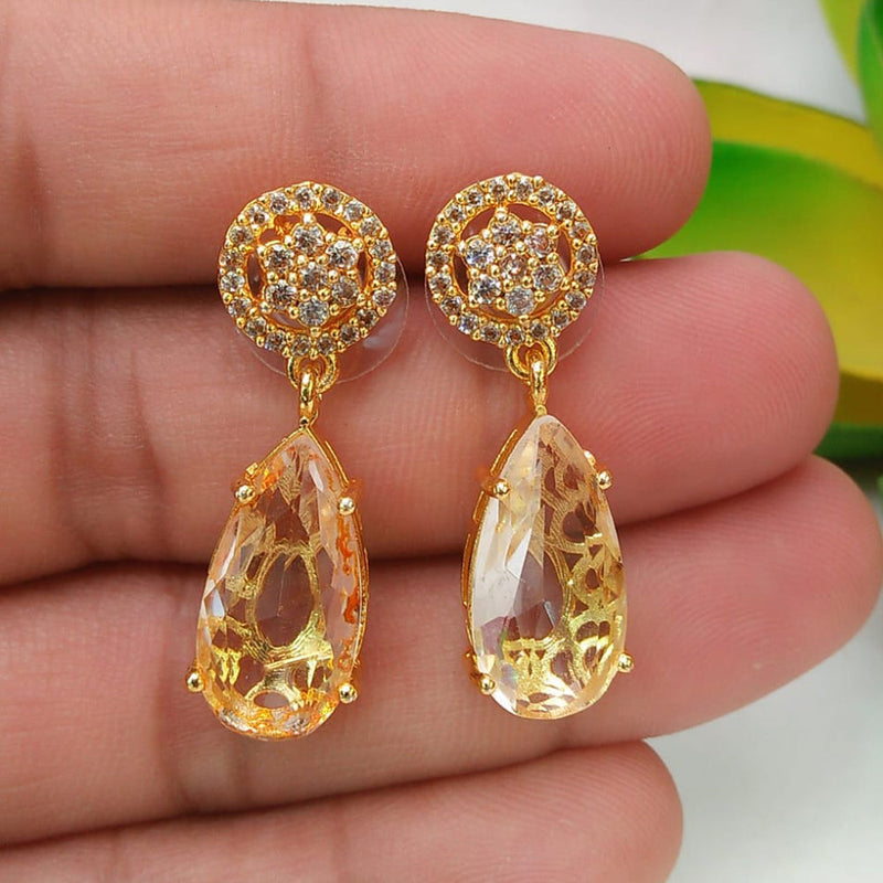 Kavita Art Gold  Plated Ad Stone Dangler Earrings
