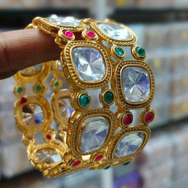 Kavita Art Gold Plated Crystal Stone Bangles Set