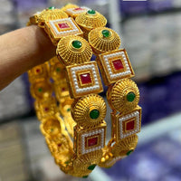 Kavita Art Gold Plated Pearl And Meenakari Bangles Set