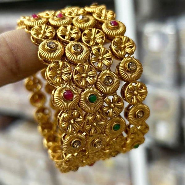 Kavita Art  Gold Plated Austrian Stone Bangles Set