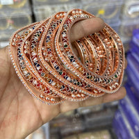 Kavita Art  Rose Gold Plated Austrian Stone Bangles Set