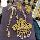 Kavita Art Gold Plated Pota Stone And Pearl Long Necklace Set