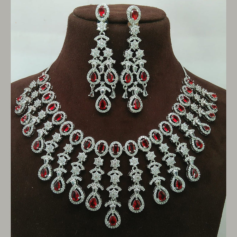 Kavita Art Silver Plated AD Necklace Set