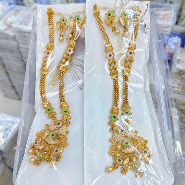 Kavita Art Gold Plated Pota Stone Necklace Set (1Piece Only)