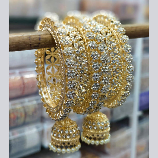 Kavita Art Gold Plated  Austrian Stone  Bangles Set
