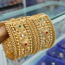 Kavita Art Gold Plated Pota Stone Openable Bangles Set