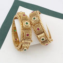 Kavita Art Gold Plated Pota Stone Openable Bangles Set