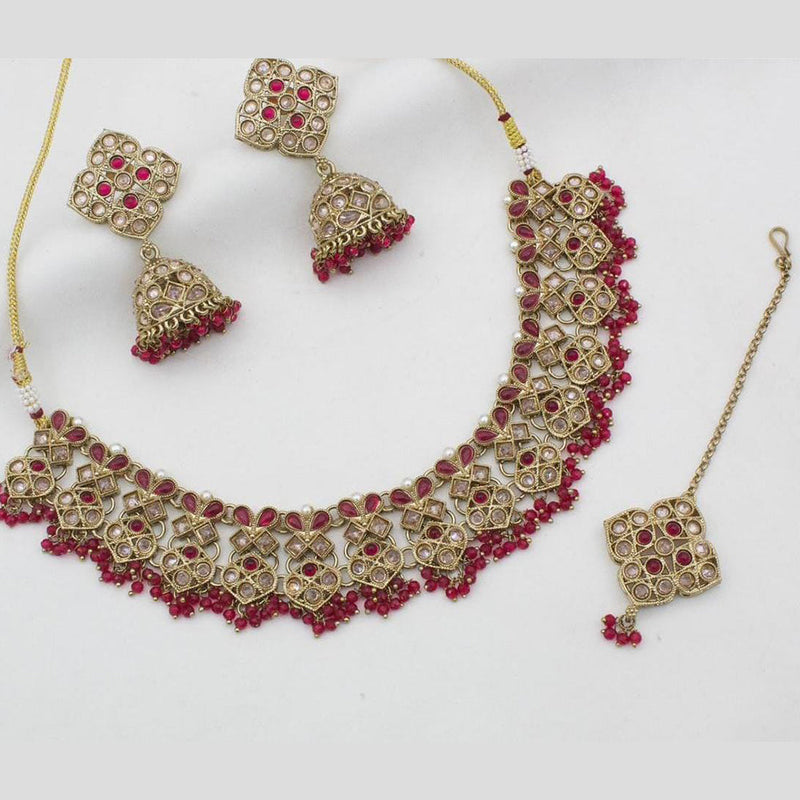 Kavita Art Gold Plated Crystal Stone Necklace Set