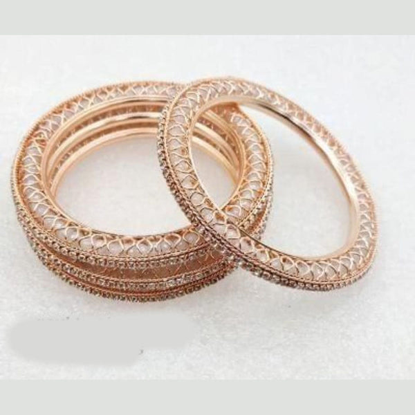 Kavita Art Rose Gold Plated Austrian Stone Bangles Set