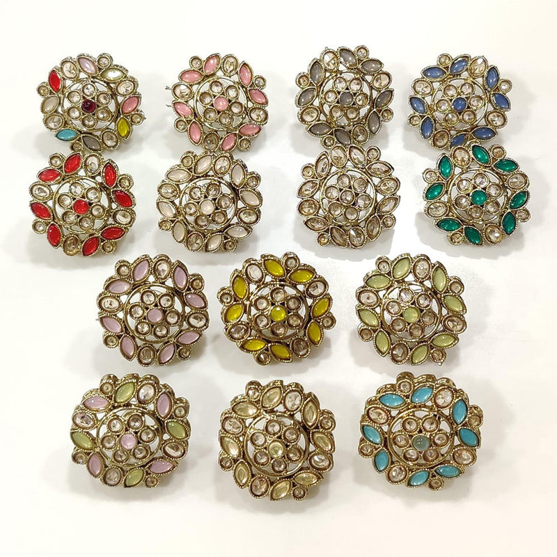 Kavita Art Gold Plated Crystal Stone Rings