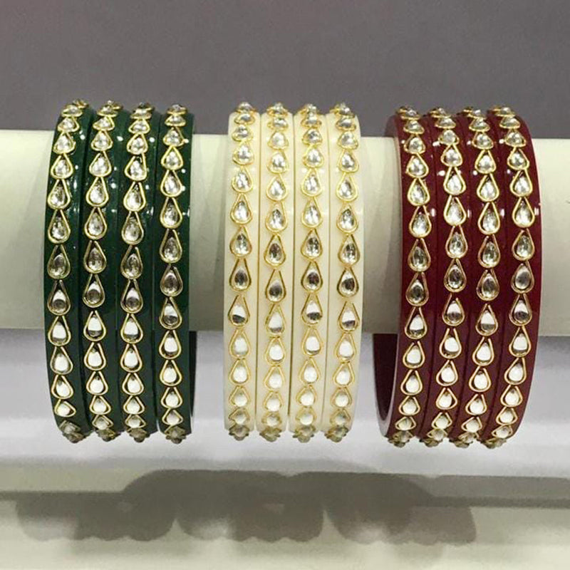 Kavita Art Gold Plated Kundan Stone Bangles Set ( 1 Piece Only)