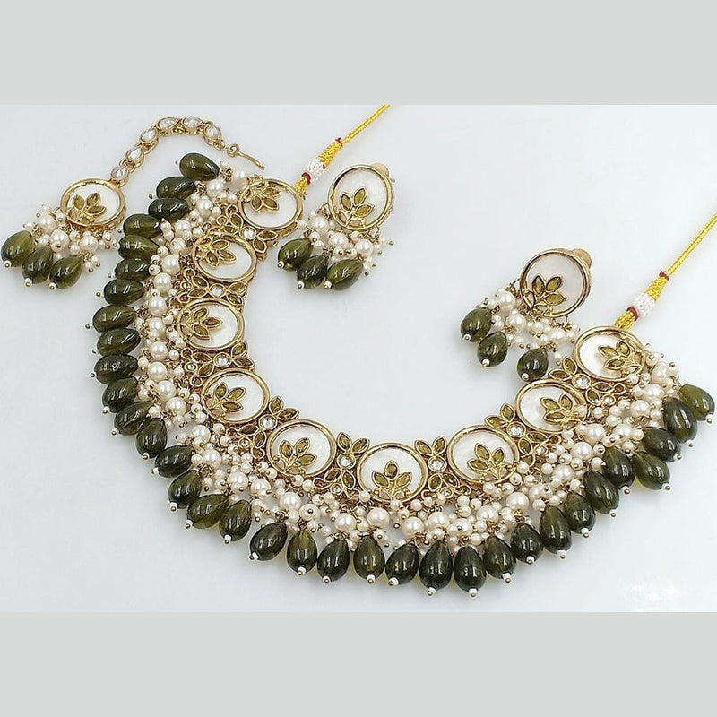 Kavita Art Gold Plated Pearls And Beads Necklace Set