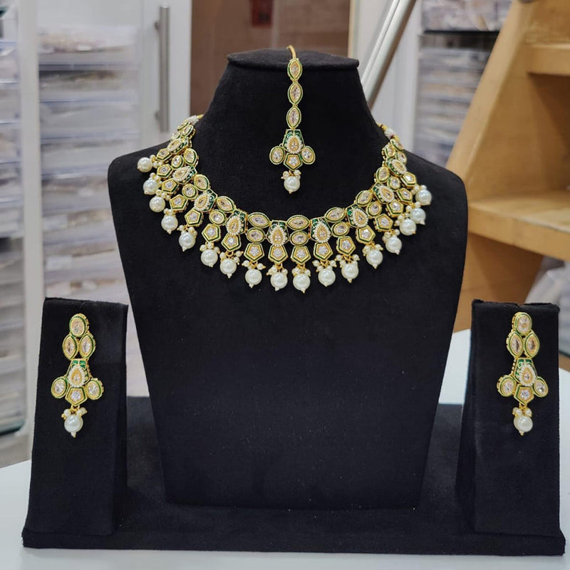 Kavita Art Gold Plated Polki Kundan Choker Necklace Set