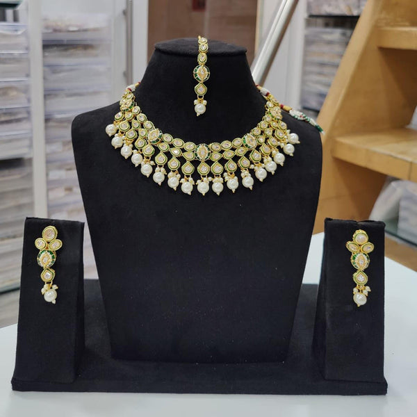 Kavita Art Gold Plated Polki Kundan Choker Necklace Set