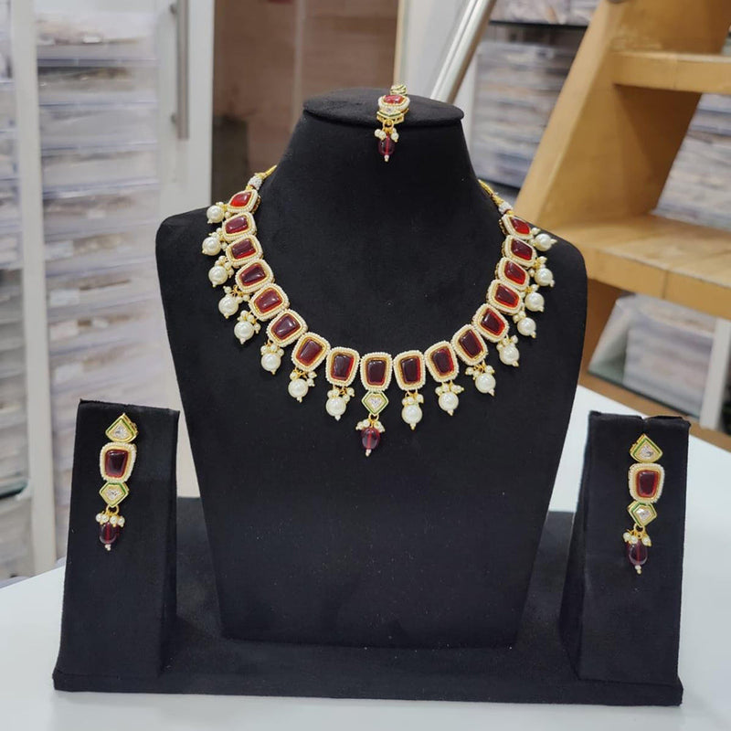 Kavita Art Gold Plated Polki Kundan Choker Necklace Set