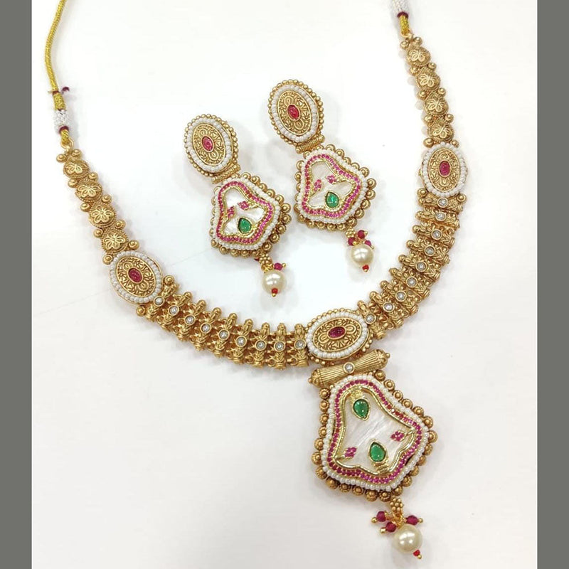 Kavita Art Gold Plated Kundan Choker Necklace Set