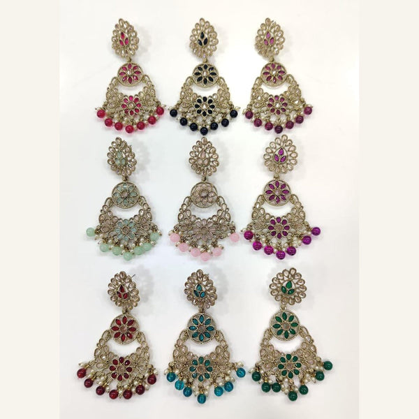 Kavita Art Gold Plated Crystal Stone Dangler Earrings (1 Piece Only)