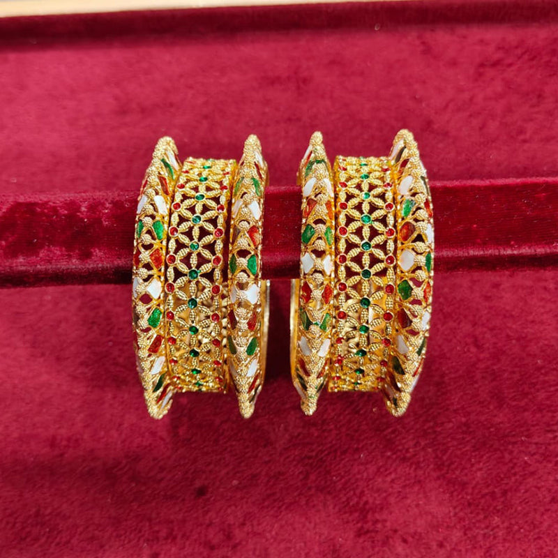 Kavita Art Gold Plated Meenakari Bangles Set