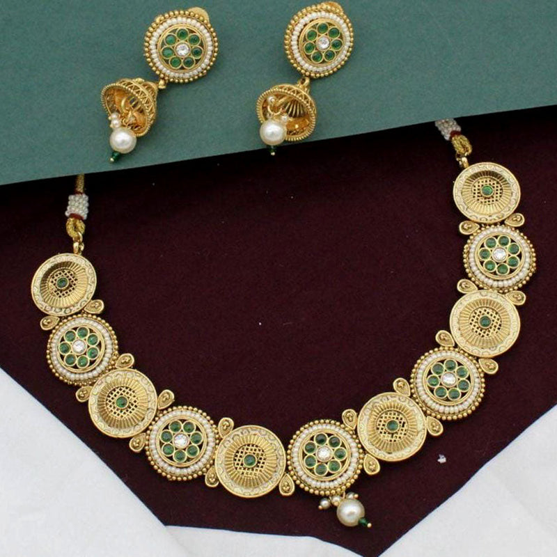 Kavita Art Gold Plated Kundan Stone Choker Necklace Set