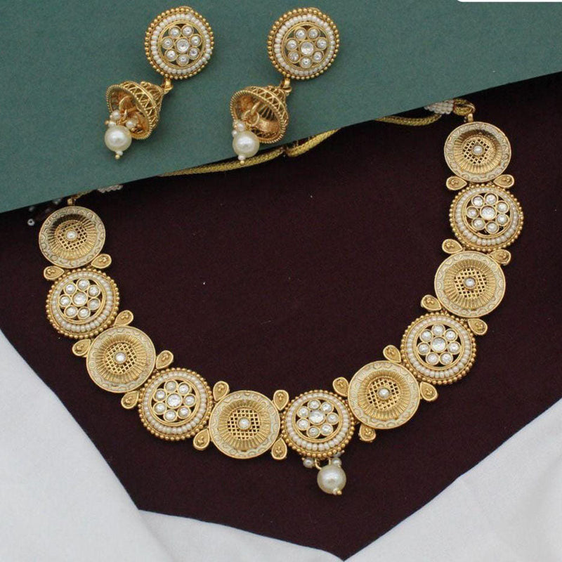 Kavita Art Gold Plated Kundan Stone Choker Necklace Set