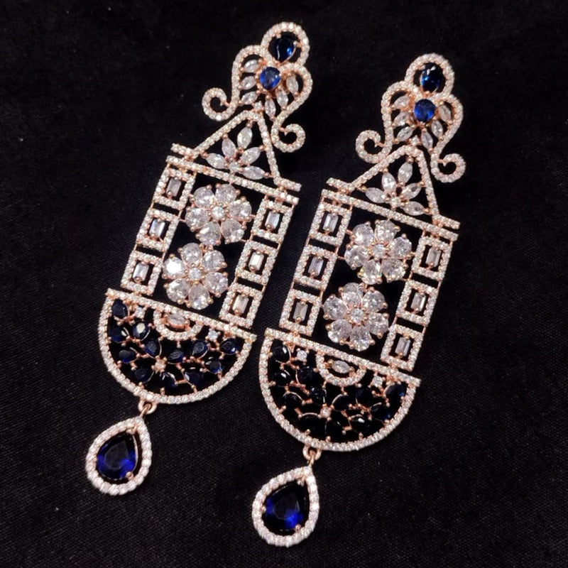 Kavita Art Rose Gold  Plated Ad Stone Dangler Earrings