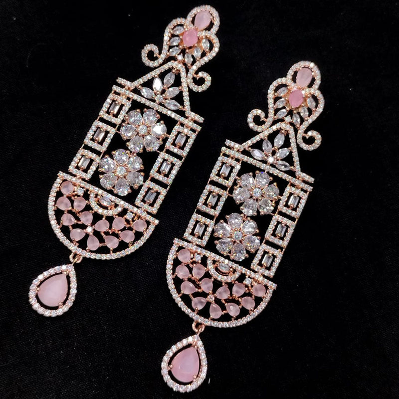 Kavita Art Rose Gold  Plated Ad Stone Dangler Earrings