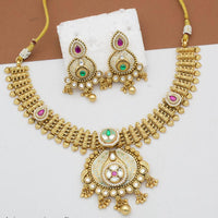 Kavita Art Gold Plated Kundan Stone And Meenakari Necklace Set