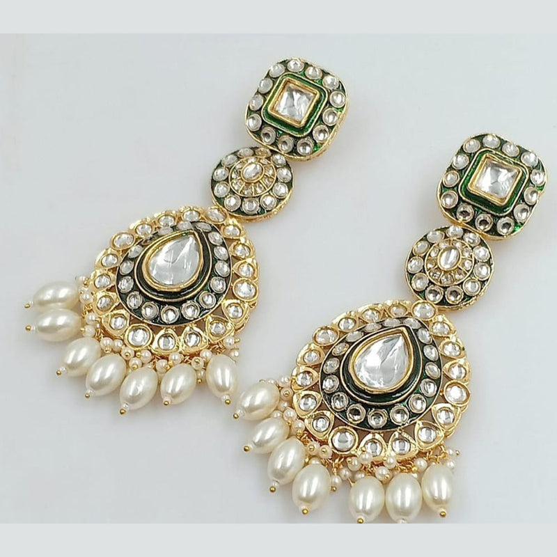 Kavita Art Gold Plated Kundan And Pearl Dangler Earrings