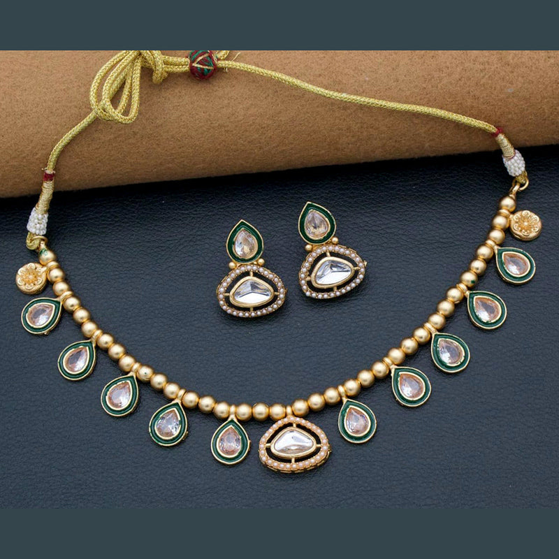 Kavita Art Gold Plated Kundan Stone And Pearls Necklace Set