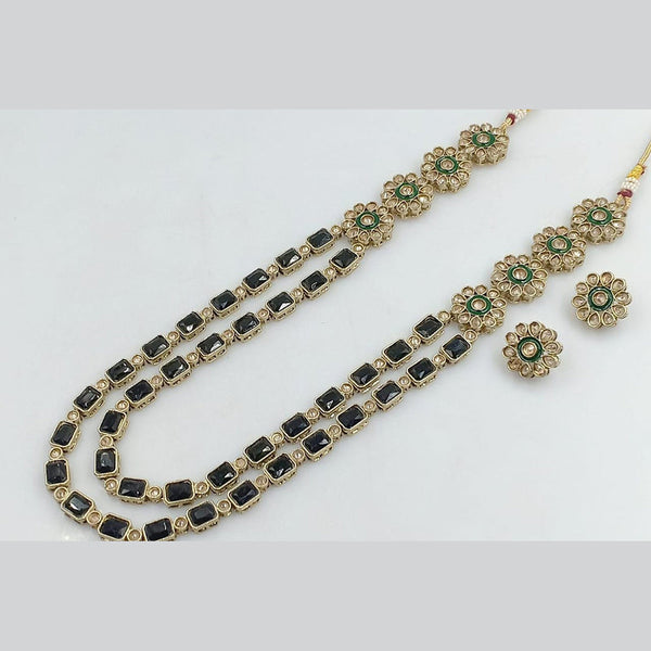 Kavita Art Gold Plated Crystal Stone Long Necklace Set