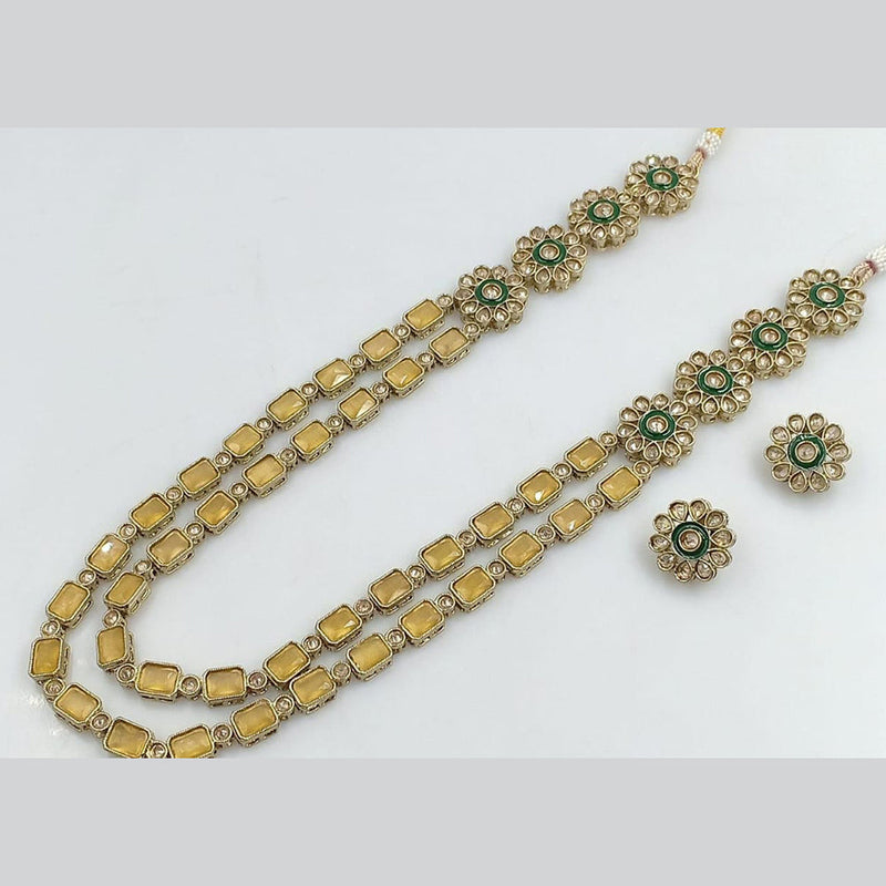 Kavita Art Gold Plated Crystal Stone Long Necklace Set