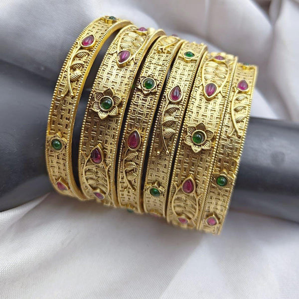 Kavita Art Gold Plated Kundan Stone Bangles Set