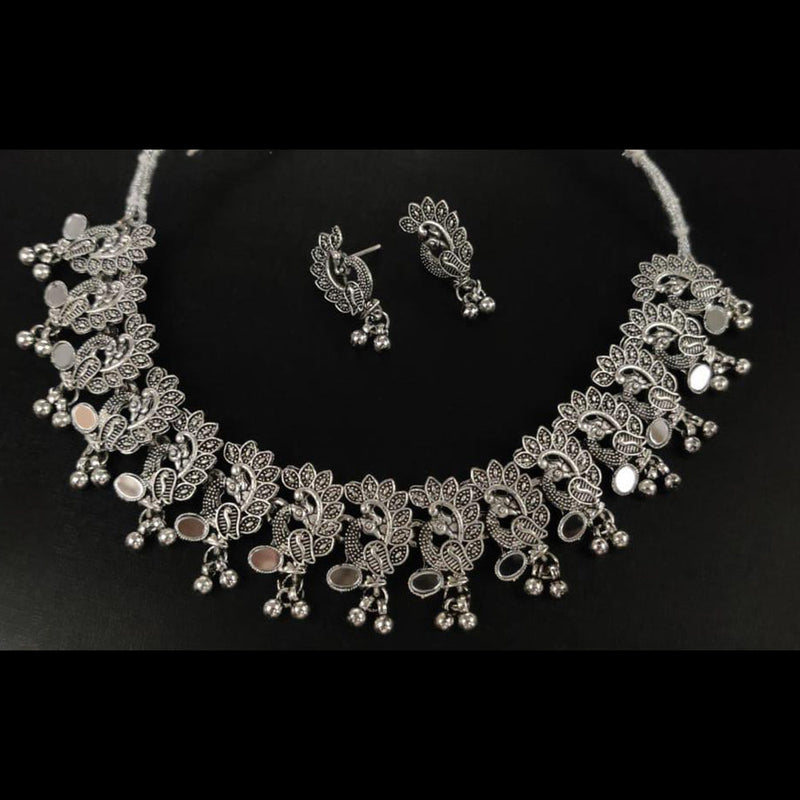 Kavita Art Oxidised Plated Mirror Necklace Set