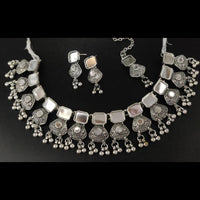 Kavita Art Oxidised Plated Mirror Necklace Set