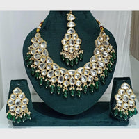 Kavita Art Gold Plated Crystal Stone And Pearls Necklace Set