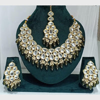 Kavita Art Gold Plated Crystal Stone And Pearls Necklace Set