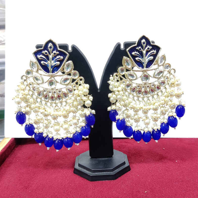 Kavita Art Gold Plated Kundan Stone And Meenakari Pearls Dangler Earrings