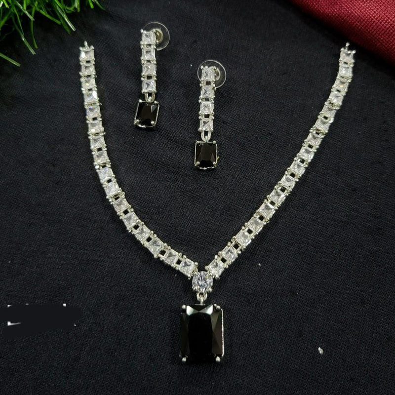 Kavita Art Silver Plated Crystal Stone Necklace Set