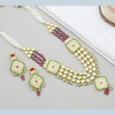 Kavita Art Gold Plated Kundan Stone And Pearls Long Necklace Set