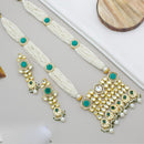 Kavita Art Gold Plated Kundan Stone And Pearls Long Necklace Set