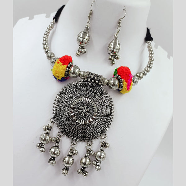 Kavita Art Oxidised Plated Navratri Special Pom Pom Necklace Set