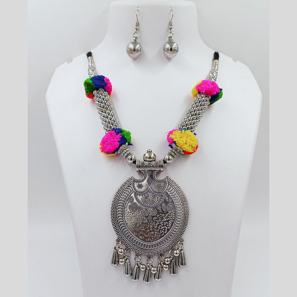 Kavita Art Oxidised Plated Navratri Special Pom Pom Necklace Set