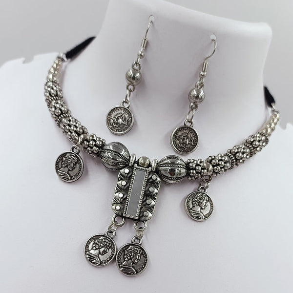 Kavita Art Oxidised Plated Mirror Necklace Set