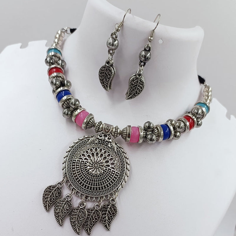 Kavita Art Oxidised Plated Pearls Necklace Set