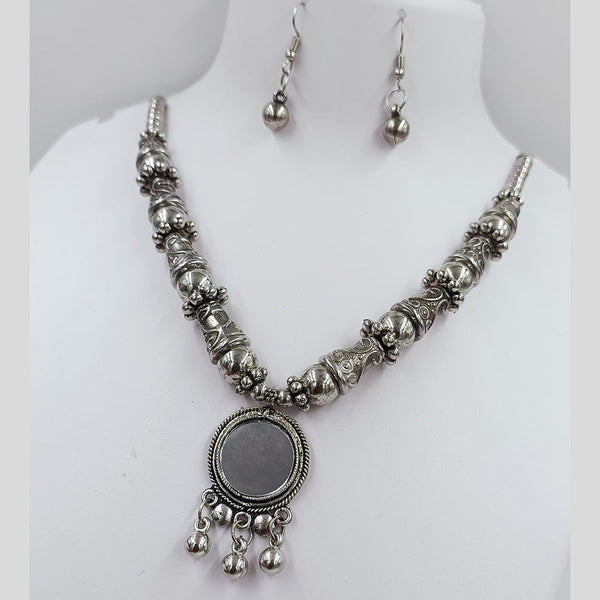 Kavita Art Oxidised Plated Mirror Necklace Set