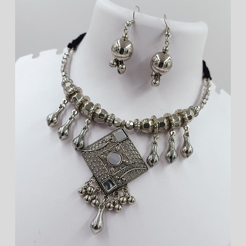 Kavita Art Oxidised Plated Mirror Choker Necklace Set